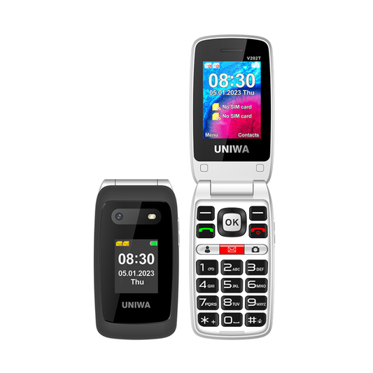 Uniwa Flip Phone V202T 128MB Brand New (Dual SIM) Unlocked