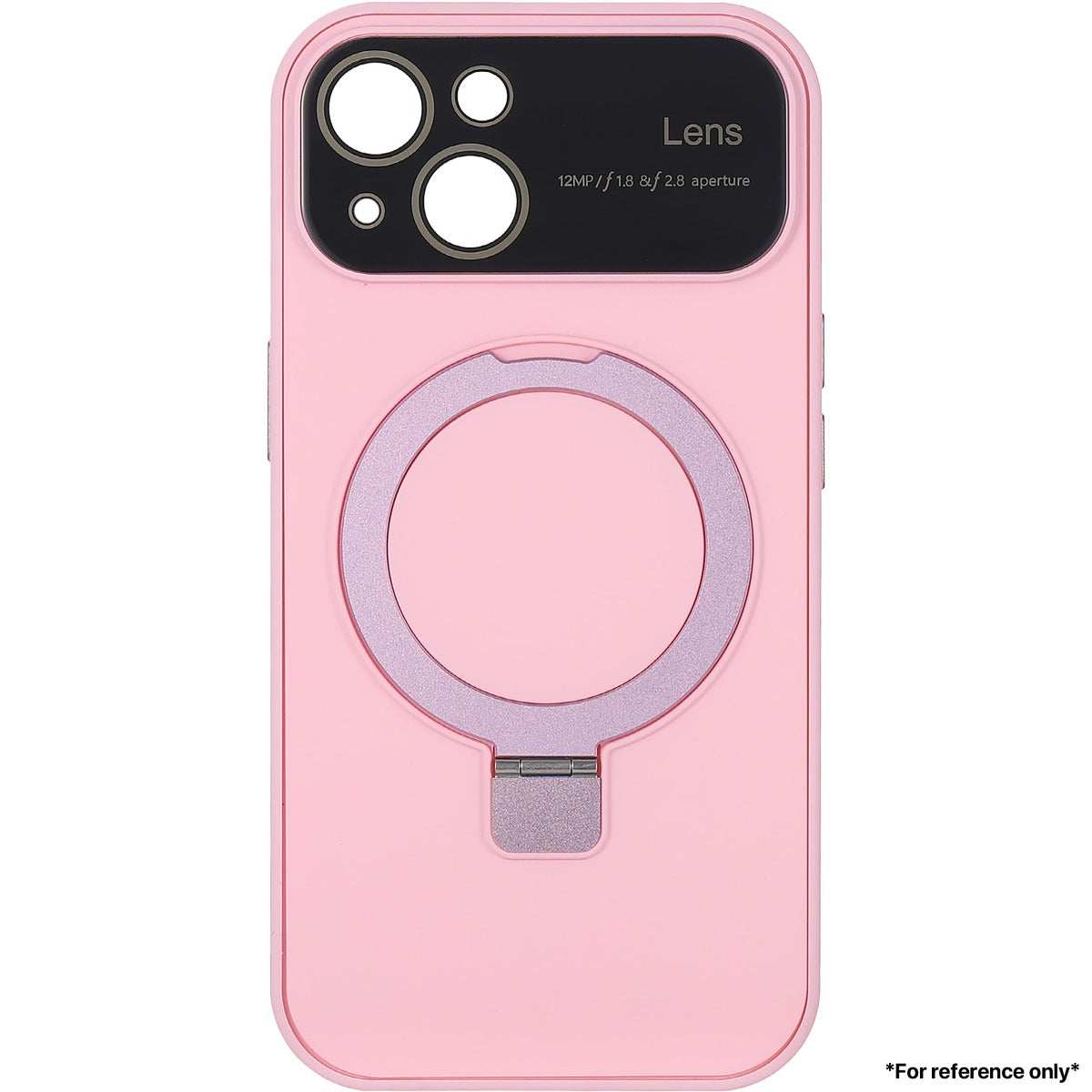 Samsung S24 Large Glass Window + Lotus Leaf Bracket Solid Color Case Pink - CellularPort