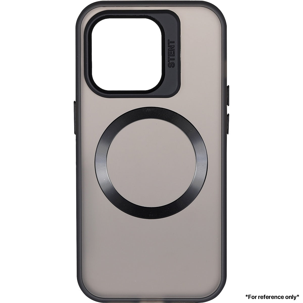 Iphone 15 Pro Lens holder transparent CD pattern case Black