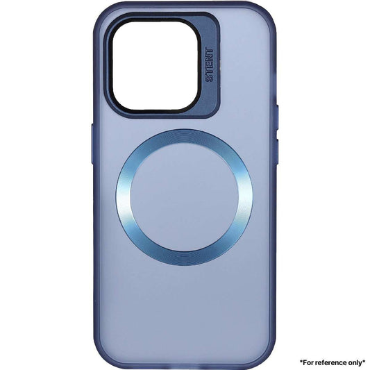 IPhone 15 Lens Holder Transparent CD Pattern Case Blue - CellularPort