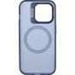 IPhone 15 Lens Holder Transparent CD Pattern Case Blue - CellularPort