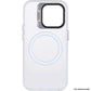 Iphone 15 Pro Lens holder transparent CD pattern case White - CellularPort