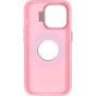 IPhone 15 Pro Max Lens Holder Solid Color + Iron Plate + Magnifying Glass Case Pink