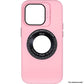 IPhone 15 Lens Holder Solid Color + Iron Plate + Magnifying Glass Case Pink - CellularPort