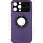 IPhone 15 Pro Max Large Glass Window + Iron Magnifying Glass Case Purple