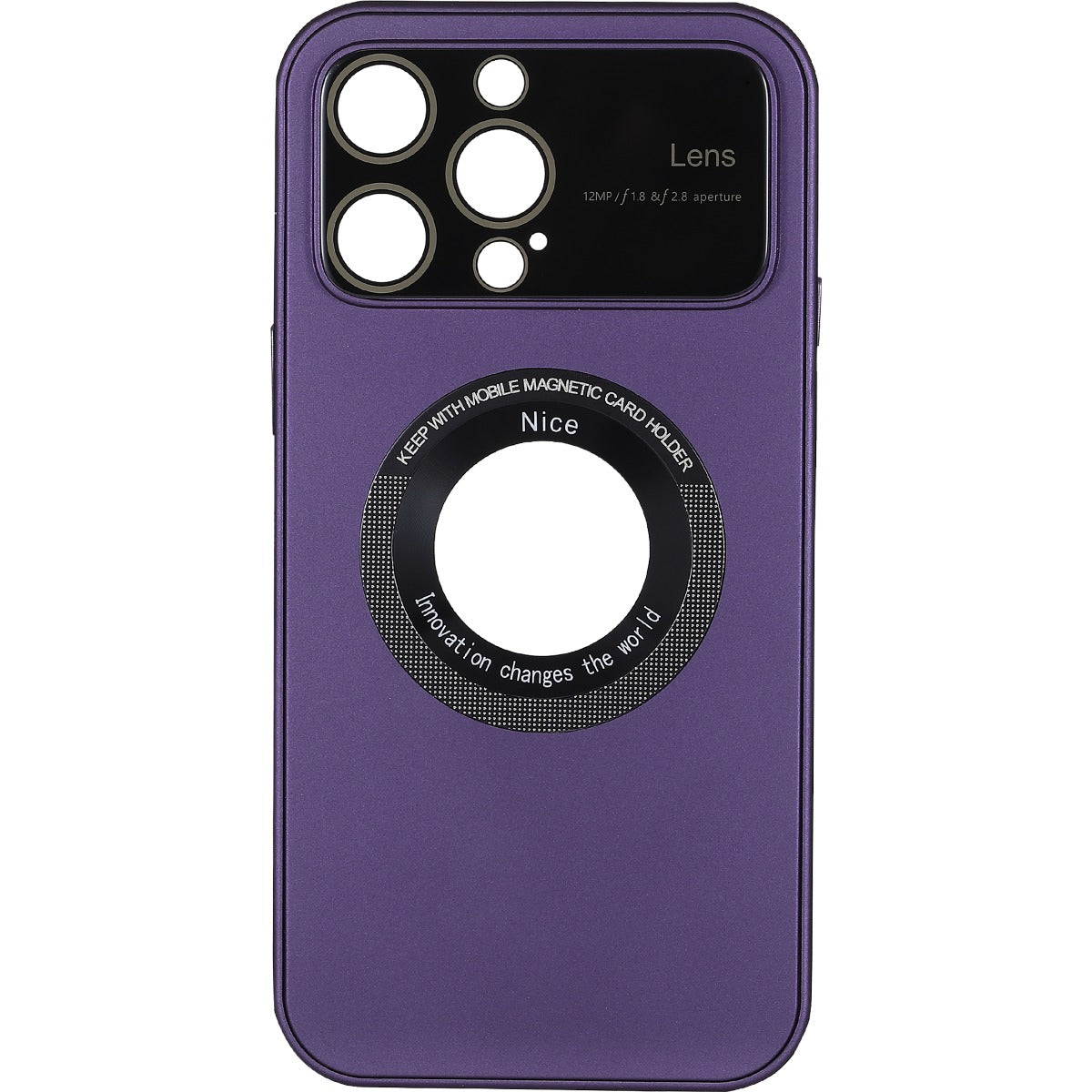 IPhone 15 Pro Large Glass Window + Iron Magnifying Glass Case Purple