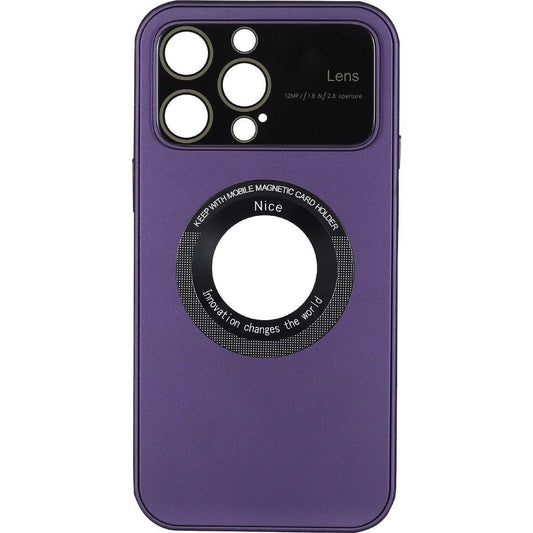 IPhone 15 Pro Large Glass Window + Iron Magnifying Glass Case Purple - CellularPort