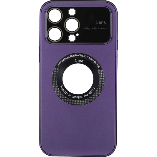 IPhone 15 Large Glass Window + Iron Magnifying Glass Case Purple - CellularPort