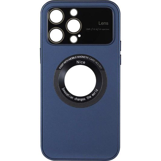 IPhone 15 Pro Large Glass Window + Iron Magnifying Glass Case Deep Blue - CellularPort