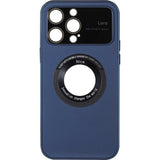 IPhone 15 Pro Large Glass Window + Iron Magnifying Glass Case Deep Blue - CellularPort