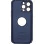 IPhone 15 Pro Max Large Glass Window + Iron Magnifying Glass Case Deep Blue