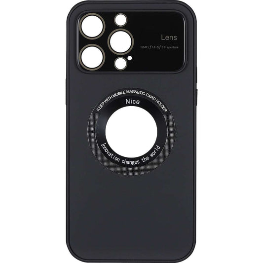 IPhone 15 Pro Large Glass Window + Iron Magnifying Glass Case Black - CellularPort